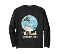 La vita è davvero buona La spiaggia è il mio posto felice Spiaggia Maglia a Manica