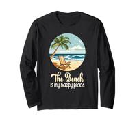 La vita è davvero buona La spiaggia è il mio posto felice Spiaggia Maglia a Manica