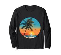 La Vita è Davvero buona Palm Tree Summer Beach Vacation Graphic Maglia a Manica