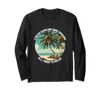 La Vita è Davvero buona Palme da Cocco retrò Estate Tropicale Maglia a Manica