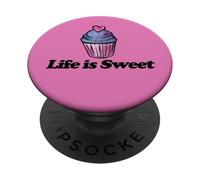La vita è dolce cupcake carino panetteria opera d'arte PopSockets PopGrip Adesivo