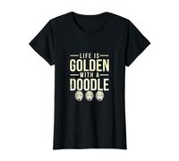La Vita è d'oro con Un Doodle - Goldendoodle Maglietta con Stampa Grafica Economica