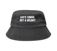 La Vita È Dura, Procurati Un Casco Donne Uomo Cotone Cappello da Sole Moda Cappelli di Benna Protezione Solare Secchio Cappelli per Campeggio Pesca Viaggi