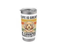 La vita è fantastica Un Cavapoo la rende migliore Amante dei Bicchiere termico in acciaio inox doppia parete