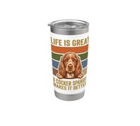 La vita è fantastica Un Cocker Spaniel la rende migliore Ama Bicchiere termico in acciaio inox doppia parete