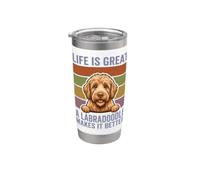 La vita è fantastica Un Labradoodle la rende migliore Amante Bicchiere termico in acciaio inox doppia parete
