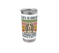 La vita è fantastica Uno Springer Spaniel la rende migliore Bicchiere termico in acciaio inox doppia parete