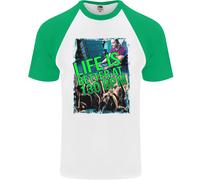 La Vita È Meglio A 130 BPM Musica Dance DJ Uomo S/S Maglietta Baseball