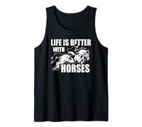 La Vita è Meglio con Cavalli Cavallo Amante Equitazione Canotta