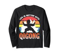 La Vita È Meglio con Il Qigong Stile Retro Maglia a Manica