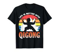 La Vita È Meglio con Il Qigong Stile Retro Maglietta