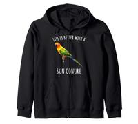 La Vita è Meglio con Un Amante degli Uccelli del Sole Conure Felpa con Cappuccio