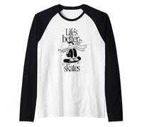 La Vita è Meglio nei Pattini - Citazione Divertente sul Pattinaggio a rotelle Maglia con Maniche Raglan