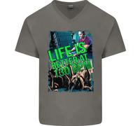 La Vita È Migliore A 130 BPM Musica Dance DJ T-Shirt In Cotone A V
