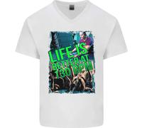 La Vita È Migliore A 130 BPM Musica Dance DJ T-Shirt In Cotone A V