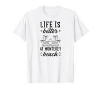 La Vita è Migliore a Monterey Beach Matching Family Spring Trip Maglietta