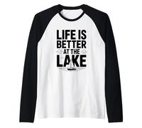 La Vita è Migliore al Lago Relax Vibes Maglia con Maniche Raglan