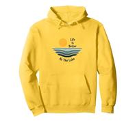 La Vita è Migliore al Lago Sunset Waves Vacation Felpa con Cappuccio, Unisex per Adulti, Limone, XL