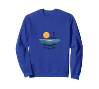 La Vita è Migliore al Lago Sunset Waves Vacation Felpa, Unisex per Adulti, Blu Reale, XL