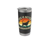 La vita è migliore con Bloodhounds - Bloodhound Lover Dog Dad Bicchiere termico in acciaio inox doppia parete