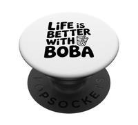 La vita è migliore con Boba Bubble Tea Lover PopSockets PopGrip Adesivo