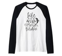 La Vita è Migliore con Dolphins Lover Girls Cute Dolphin Maglia con Maniche Raglan
