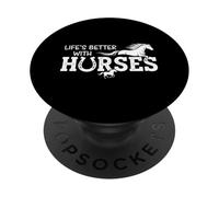 La vita è migliore con i cavalli Equitazione Fattoria PopSockets PopGrip Adesivo