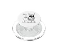 La vita è migliore con i libri Gatti e caffè Book Lover Reader PopSockets PopGrip per MagSafe