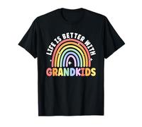 La Vita è Migliore con i Nipoti Rainbow Nonna Nonna Maglietta