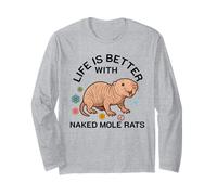 La Vita è Migliore con Il Cucciolo di Sabbia Naked Mole Rat Lover Maglia a Manica