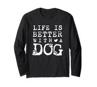 La vita è migliore con il cuore di un amante delle zampe di cane Maglia a Manica