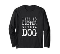 La Vita è Migliore con Il Design degli Amici del Pelo del Cane Maglia a Manica