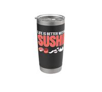 La vita è migliore con il design giapponese per amanti dei buongustai di Sushi Bicchiere termico in acciaio inox doppia parete