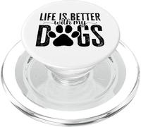 La vita è migliore con il disegno della zampa del mio cane PopSockets PopGrip per MagSafe