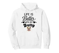La Vita È Migliore con Il Mio Bullo Bulldog Americano Felpa con Cappuccio