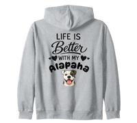 La Vita È Migliore con Il Mio Cane Alapaha Blue Blood Felpa con Cappuccio