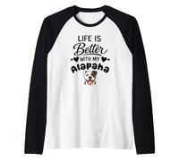 La Vita È Migliore con Il Mio Cane Alapaha Blue Blood Maglia con Maniche Raglan