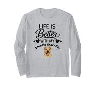 La Vita È Migliore con Il Mio Cane Chinese Shar-Pei Maglia a Manica