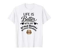 La Vita È Migliore con Il Mio Cane Grand Basset Griffon Maglietta