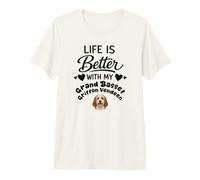 La Vita È Migliore con Il Mio Cane Grand Basset Griffon Maglietta Premium