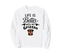 La Vita È Migliore con Il Mio Cane Griffon Nano Belga Felpa