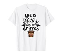 La Vita È Migliore con Il Mio Cane Griffon Nano Belga Maglietta