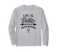 La Vita È Migliore con Il Mio Cane Lupo Ceco Cane Lupo Maglia a Manica