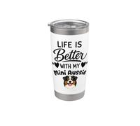 La Vita È Migliore Con Il Mio Cane Pastore americano in mini Bicchiere termico in acciaio inox doppia parete