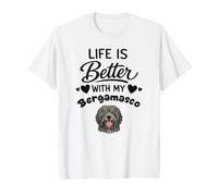La Vita È Migliore con Il Mio Cane Pastore Bergamasco Maglietta