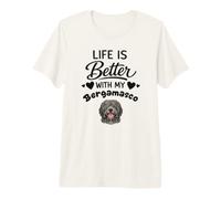 La Vita È Migliore con Il Mio Cane Pastore Bergamasco Maglietta Premium