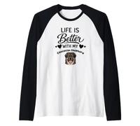 La Vita È Migliore con Il Mio Cane Pastore del Caucaso Maglia con Maniche Raglan