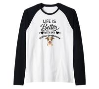 La Vita È Migliore con Il Mio Cane Piccolo Levriero Italiano Maglia con Maniche Raglan