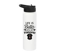 La Vita È Migliore Con Il Mio Cane Retriever a pelo liscio Stainless Steel Insulated Water Bottle