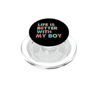 La vita è migliore con il mio ragazzo mamma madre figlio maternità retrò PopSockets PopGrip per MagSafe